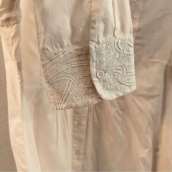 Coldwater Creek Blouse Womens  Ivory Size Medium Cottagecore Lightweight Romance - Picture 4 of 8